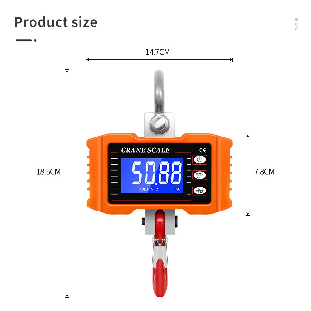 equipos profesionales - Balanza Digital Escala 500 Kg Peso gancho colgante Báscula Mini de grúa portatil 6