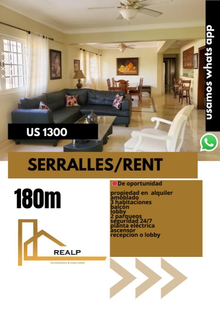 apartamentos - Apartamento amoblado serralles 0