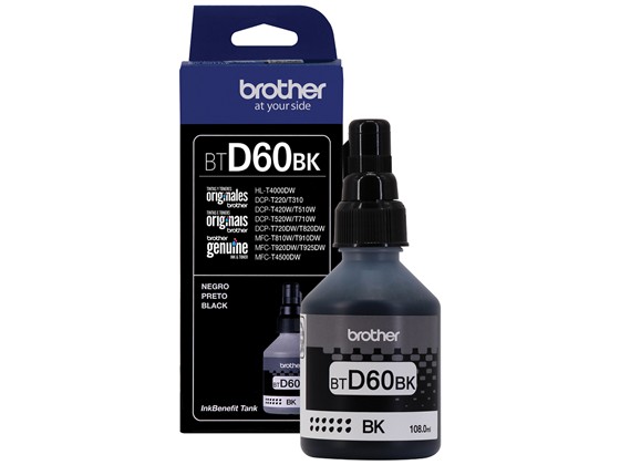 impresoras y scanners - BOTELLA DE TINTA BROTHER - BTD60BK - NEGRO - 108ML - PARA IMPRESORA DCP-T420 - T