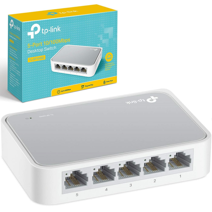 computadoras y laptops - SWITCH 5 PUERTOS TP-LINK TL-SF1005D,  5 PUERTOS 10/100MBPS 0