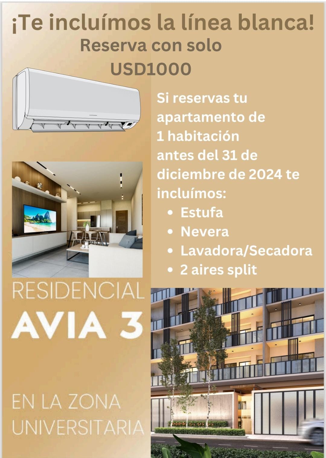 apartamentos - Black Friday Especial, Apartamentos c/Linea Blanca 1