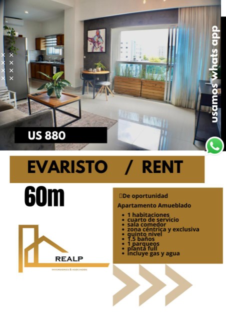 apartamentos - Apartamento amueblado evaristo