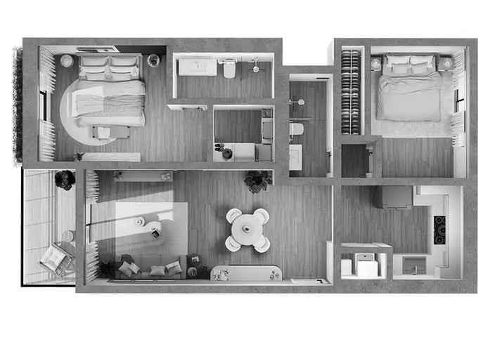 apartamentos - Proyecto en venta Punta Cana #24-873 un dormitorio, balcón, parqueo, ascensor.
 8