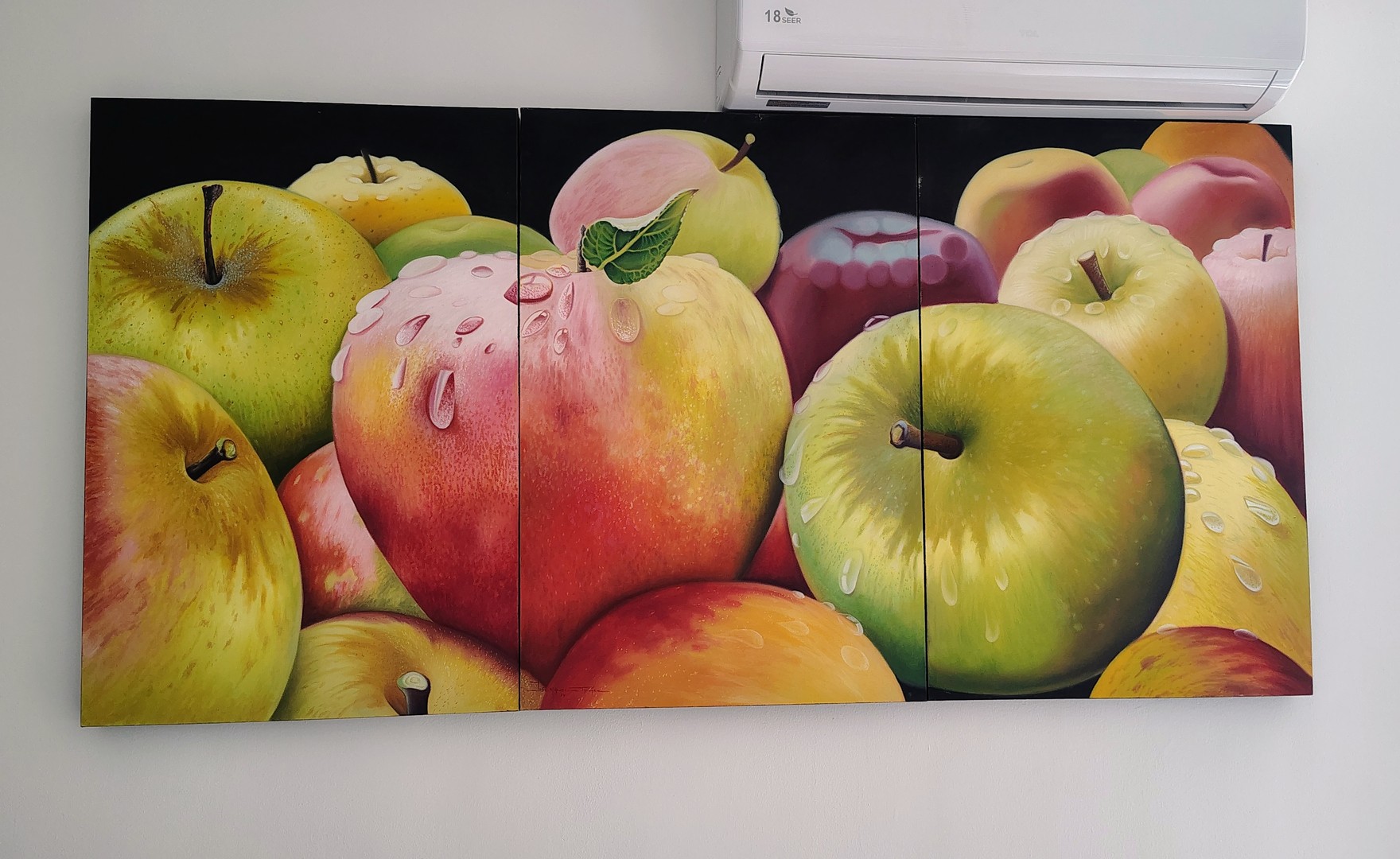 arte y antigüedades - Cuadro de manzanas de autor 2