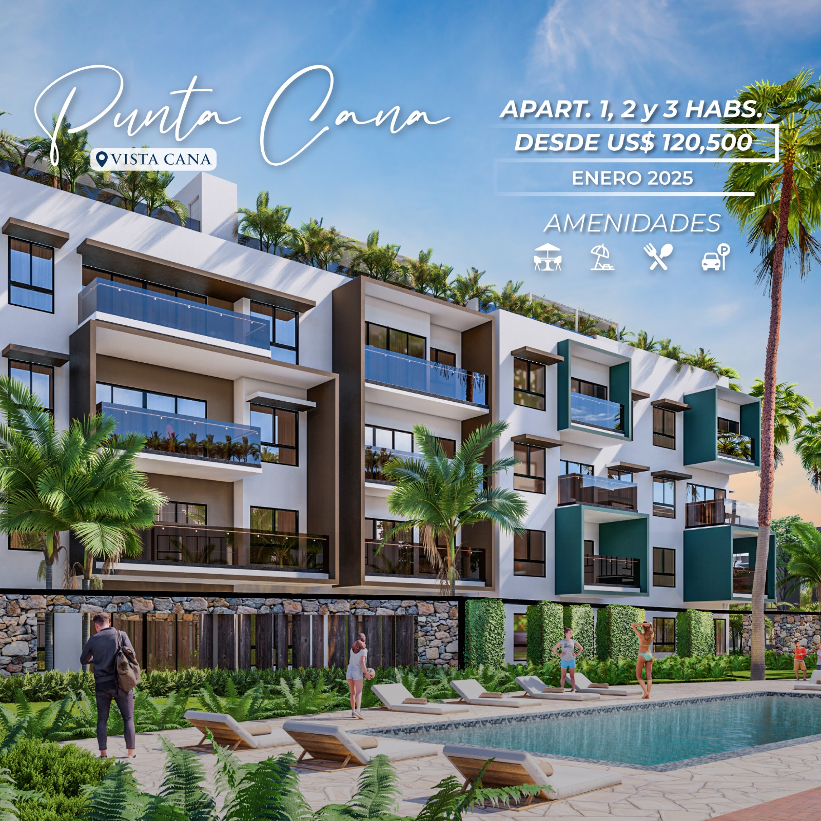 casas vacacionales y villas - Apartamentos y Villas En Vistacana Punta Cana