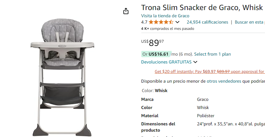 accesorios - Silla alta para comer