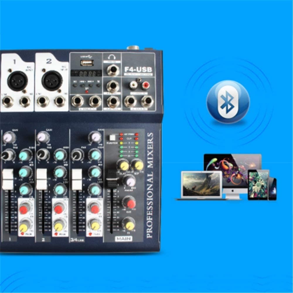 otros electronicos - Mezclador de audio de 4 canales F4-USB mixer amplificador para sonido 3