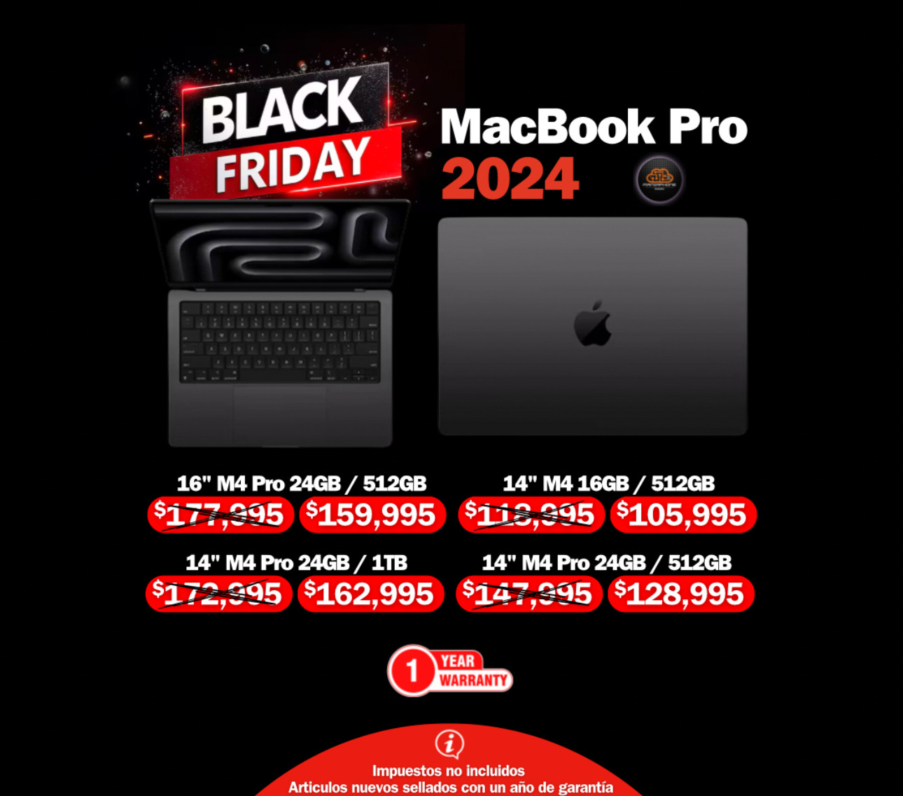 computadoras y laptops - Oferta Black Friday MacBook Pro 2024 M4 & M4 Pro 14” & 16”