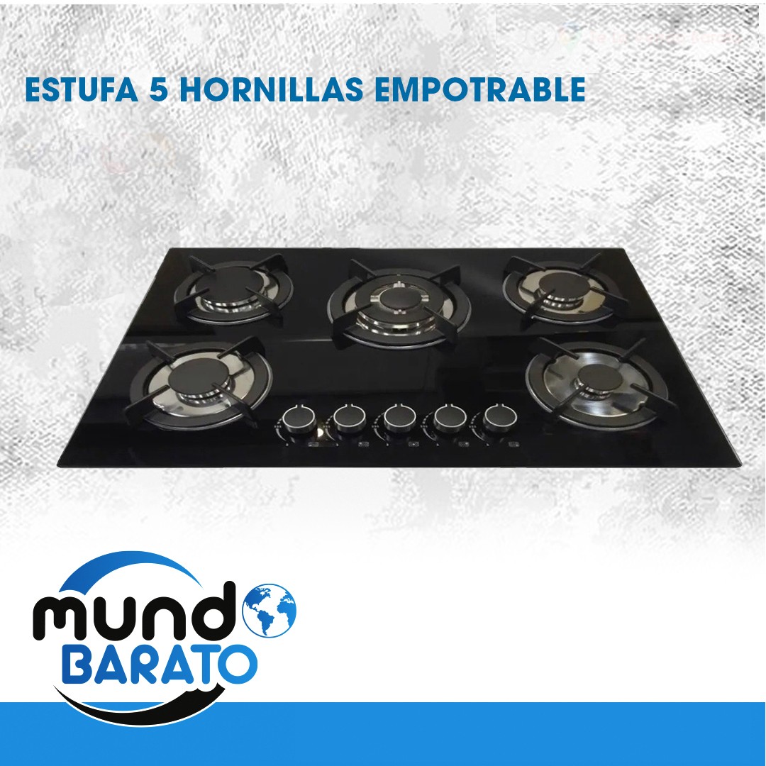 cocina - Estufa Empotrable Cristal Templado Vitrocristal Gas 5 Quemadores Cocina 0