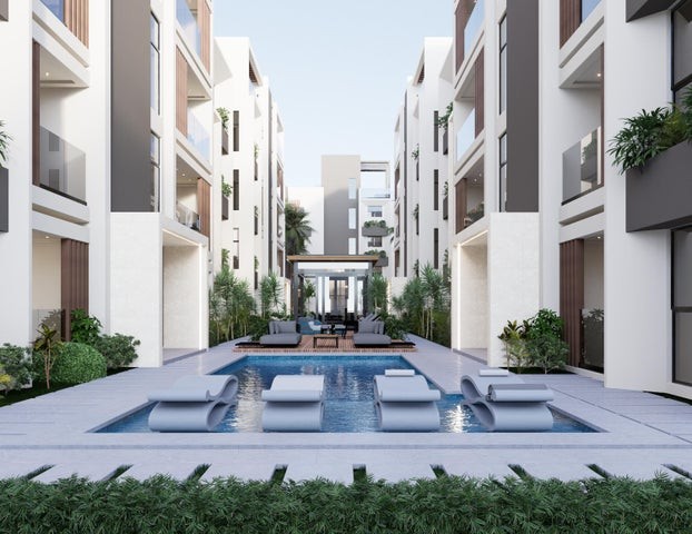 apartamentos - Proyecto en venta Punta Cana  #24-229 un dormitorio, piscina, balcón, terraza.
 4
