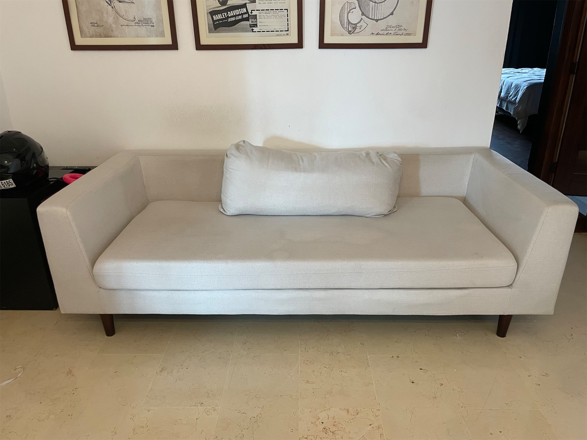 muebles y colchones - Sofa 3 plazas color crema