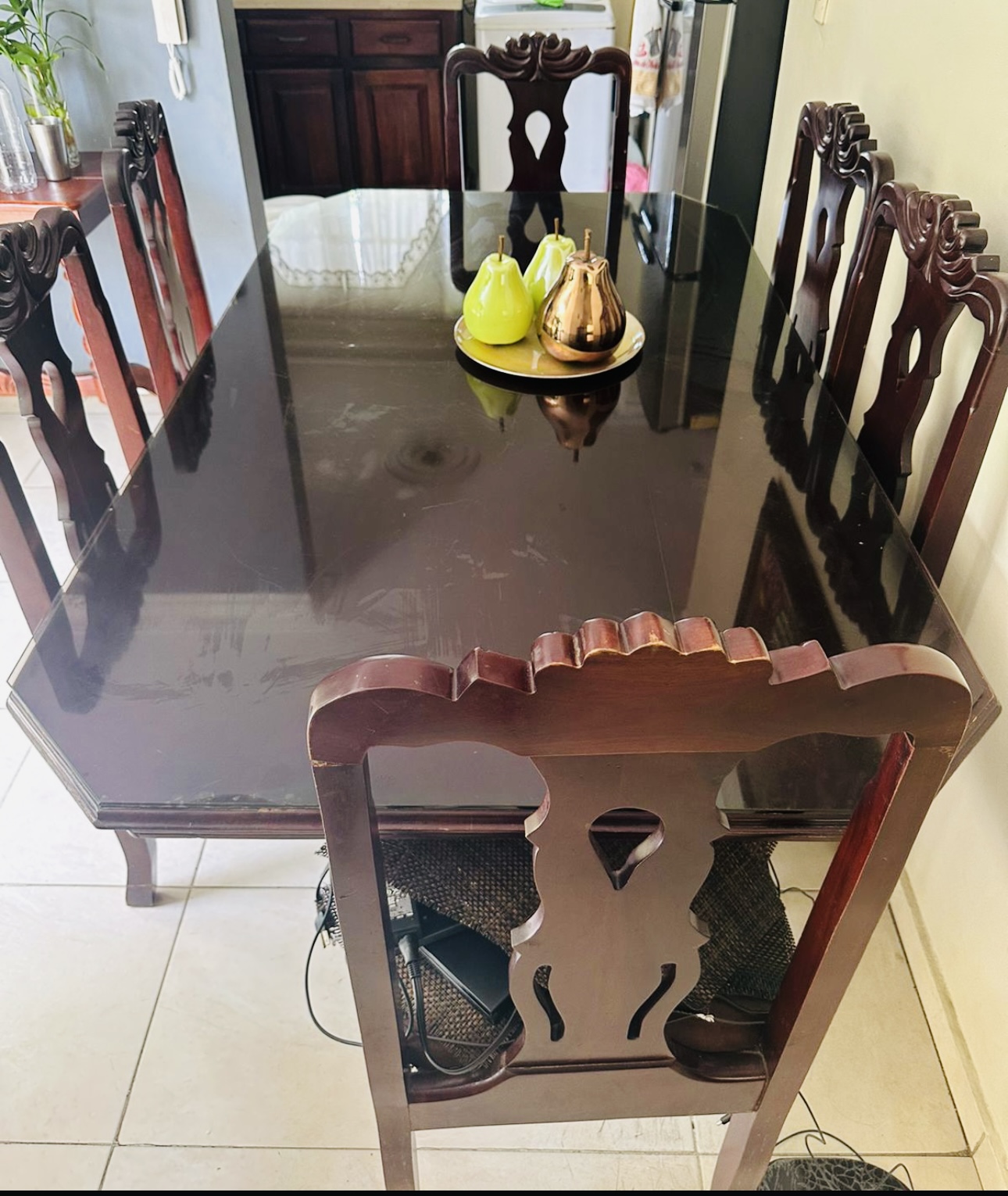 muebles y colchones - Comedor de 6 sillas en caoba