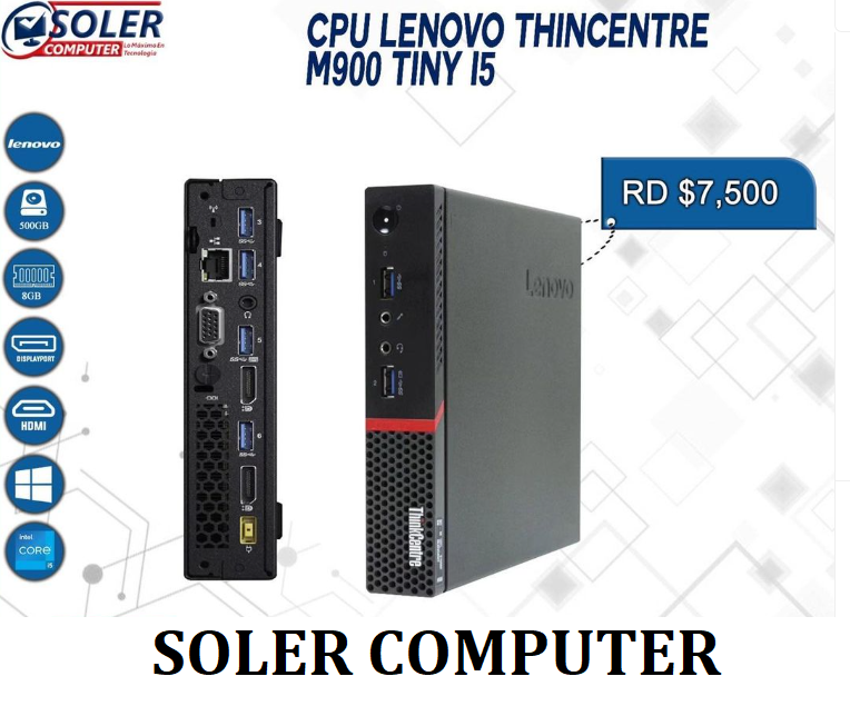 computadoras y laptops - Computadora CPU Lenovo Thinkcentre M900