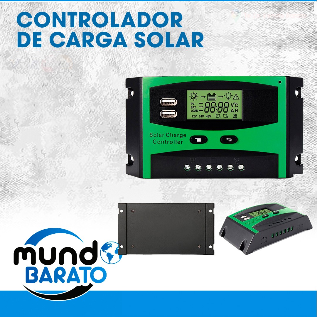 plantas e inversores - Controlador de carga solar Panel solar Batería Regulador inteligente puerto usb