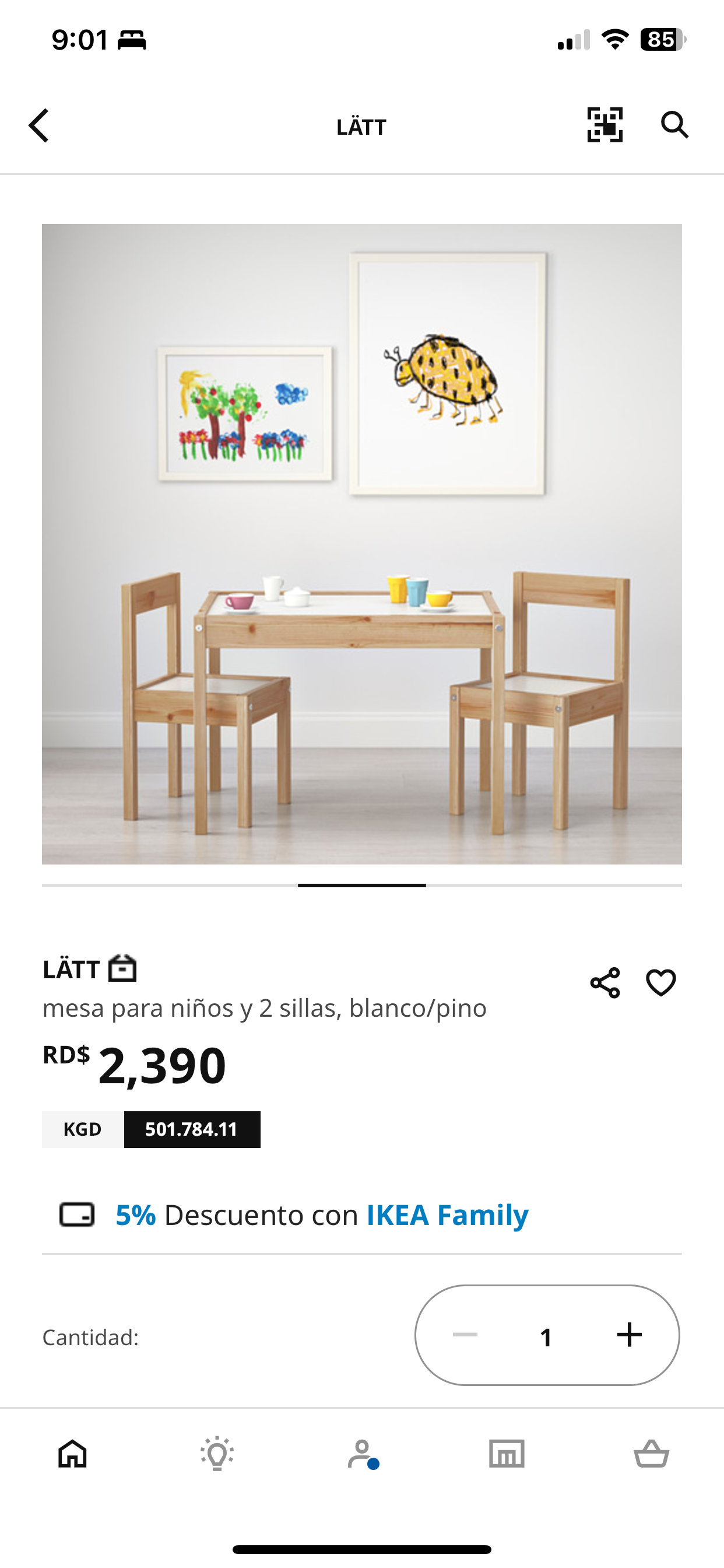 muebles - mesa para niños con dos sillas ikea 