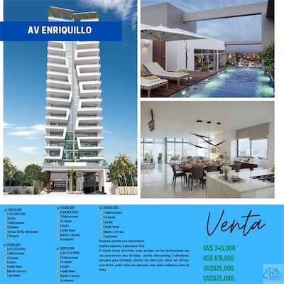 apartamentos - Venta de apartamentos de lujo  en la avenida enriquillo Distrito nacional 0