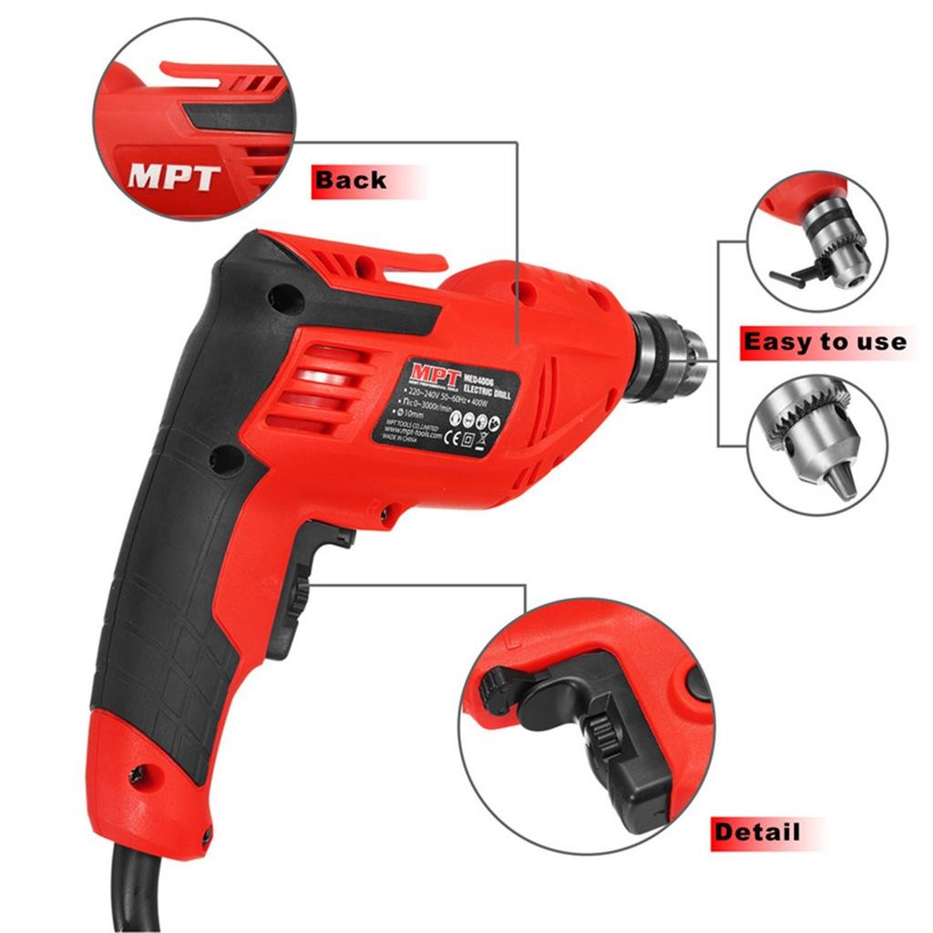 herramientas, jardines y exterior - Taladro Electrico 400 Watts Mpt Herramientas Destornillador 2