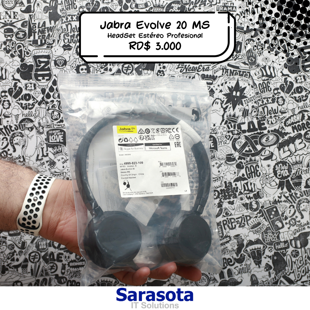 camaras y audio - Jabra Evolve 20 MS Stereo HeadSet HSC016