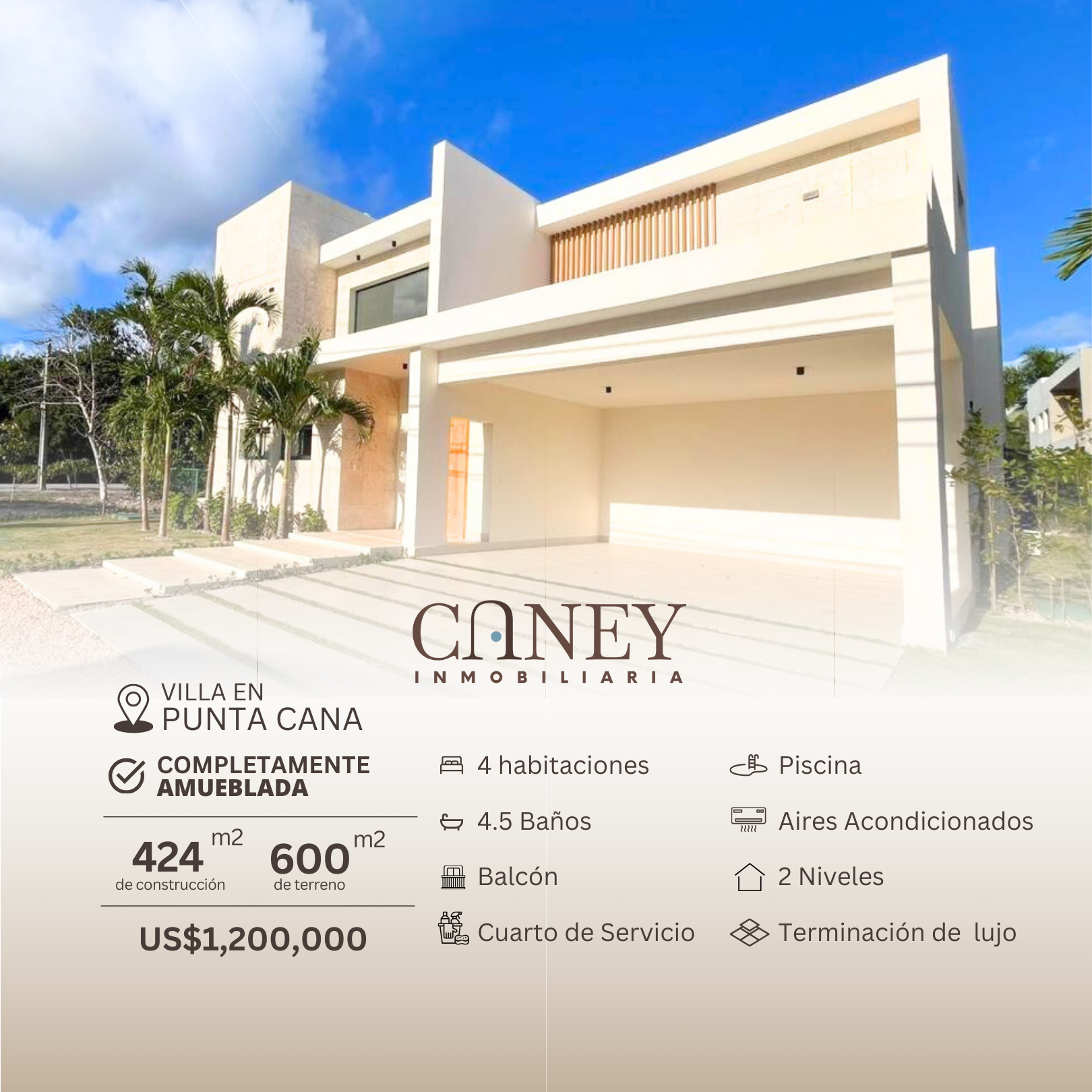 casas vacacionales y villas - VILLA AMUEBLADA PUNTA CANA VILLAGE