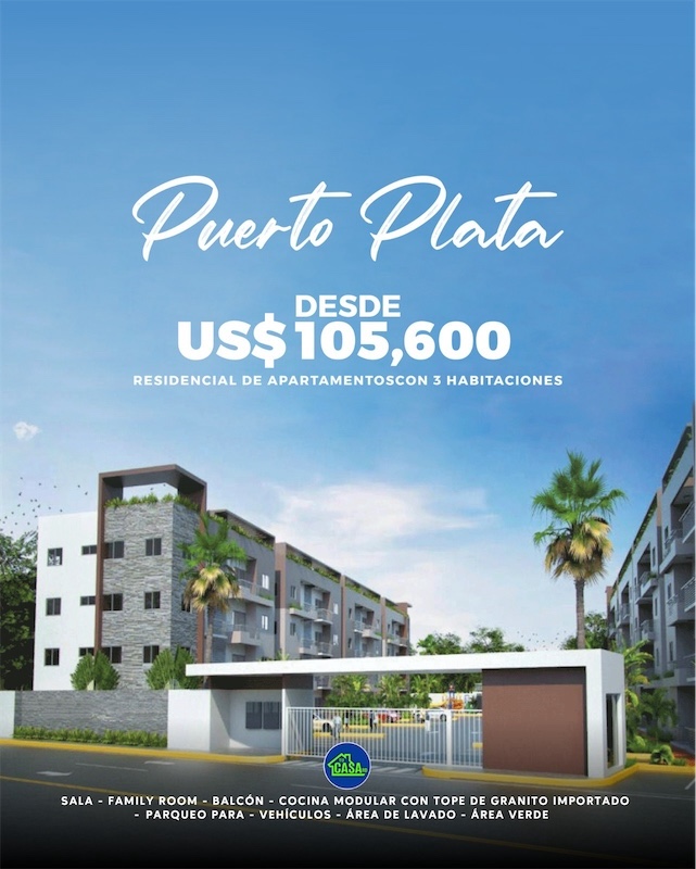 apartamentos - Apartamentos de 3 habitaciones en construcción, puerto plata 📍