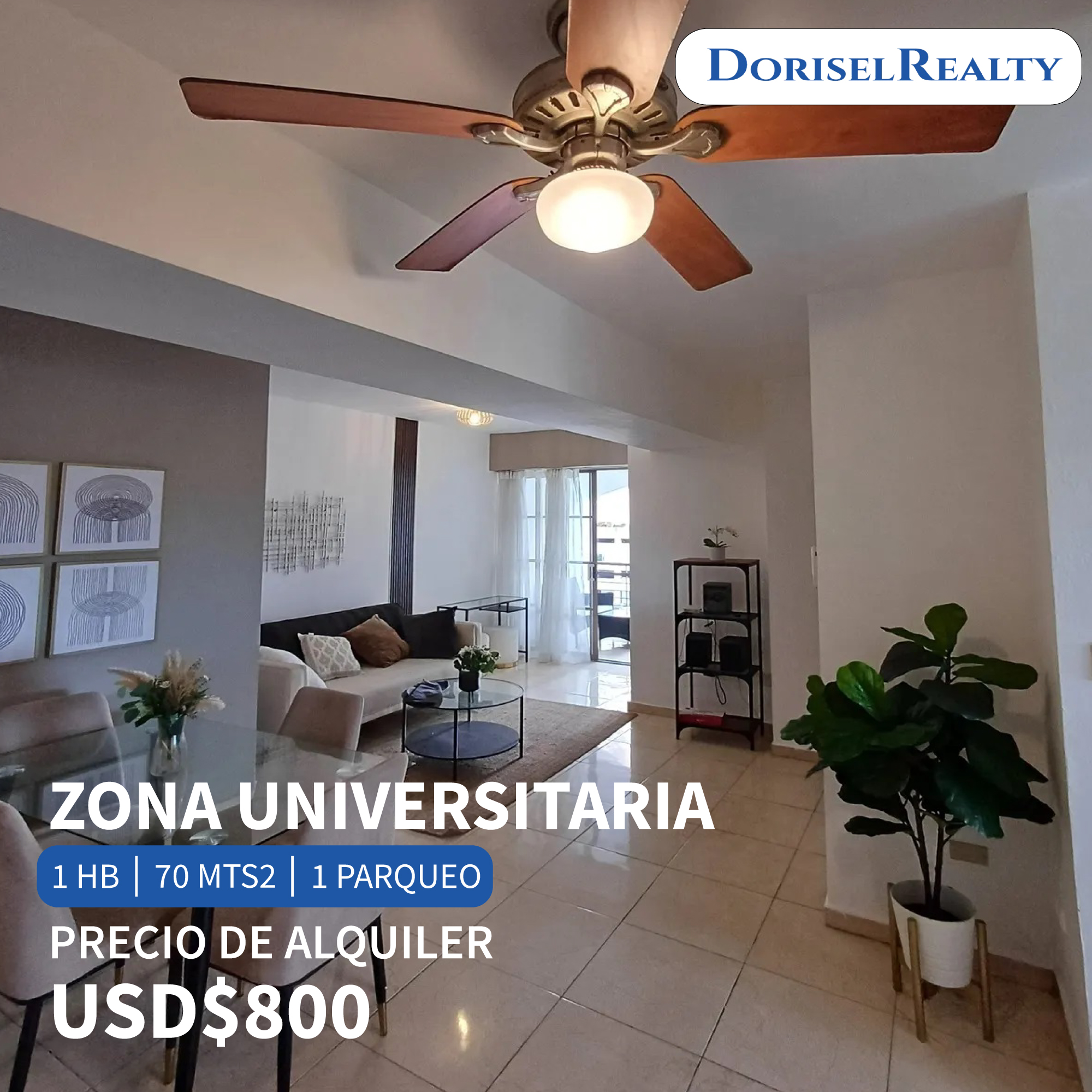 apartamentos - ALQUILER DE APARTAMENTO EN ZONA UNIVERSITARIA