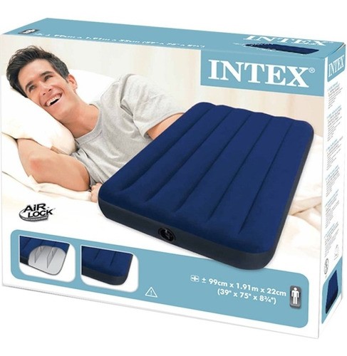 muebles y colchones - COLCHON INFLABLE INTEX INDIVIDUAL 1 PLAZA CAMA DE AIRE PORTATIL VIAJEROS 1