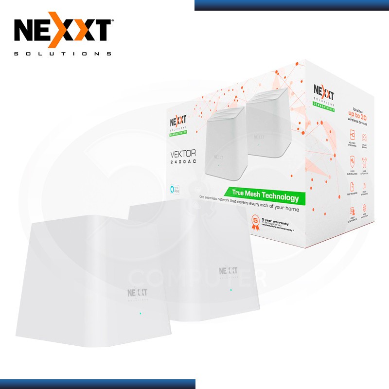 computadoras y laptops - ROUTER WIRELESS MESH NEXXT VEKTOR2400-AC, SISTEMA INALAMBRICO 2 NODOS 2.4/5G