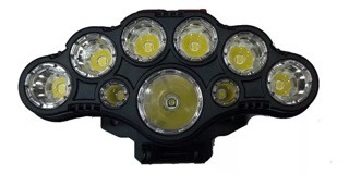 accesorios para electronica - Lampara foco de cabeza con 9 luz led linterna frontal recargable  3