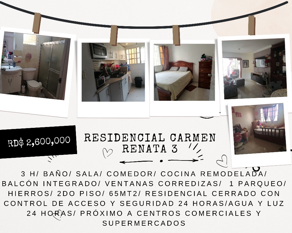apartamentos - Se vende apartamento Residencial Carmen Renata 3, Santo Domingo Oeste