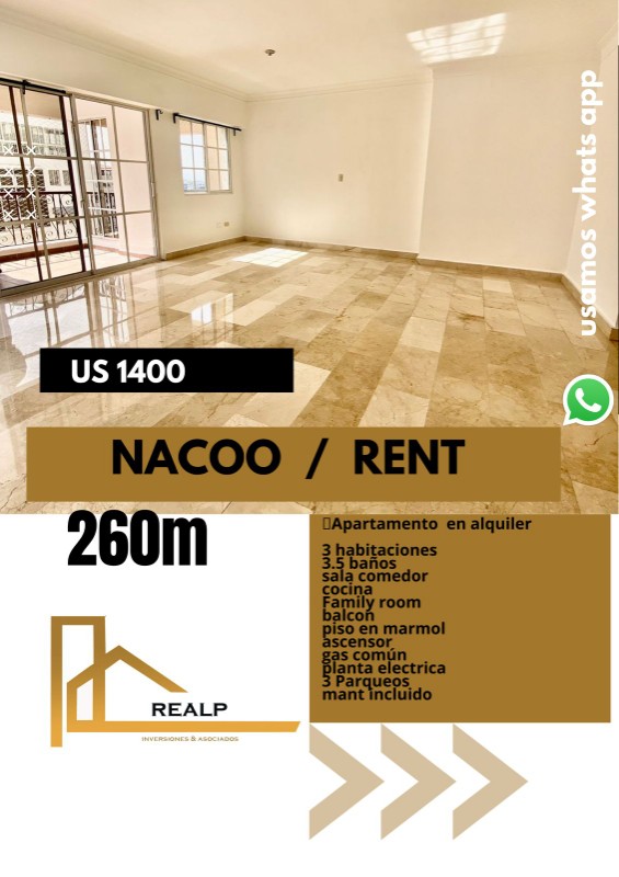 apartamentos - Apto naco 3hab clásico amplio