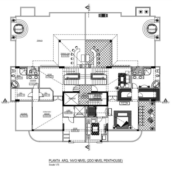 apartamentos - Penthouse en Bella Vista de 4 habitaciones y 4 pq 5