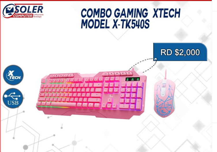 otros electronicos - Combo Gaming Xtech X-TK540S Teclado y Mouse