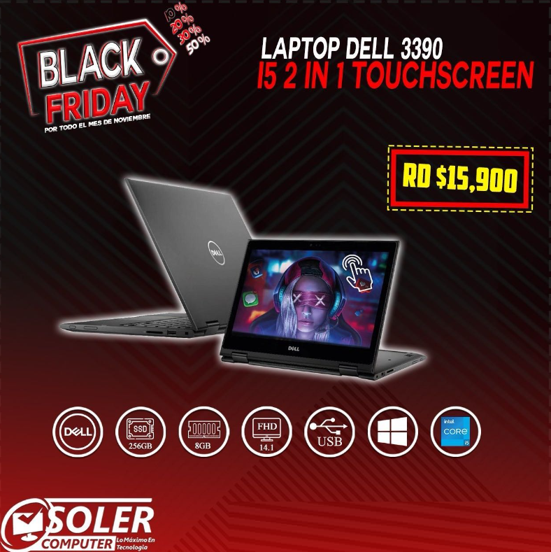 computadoras y laptops - Black Friday LAPTOP DELL 3390