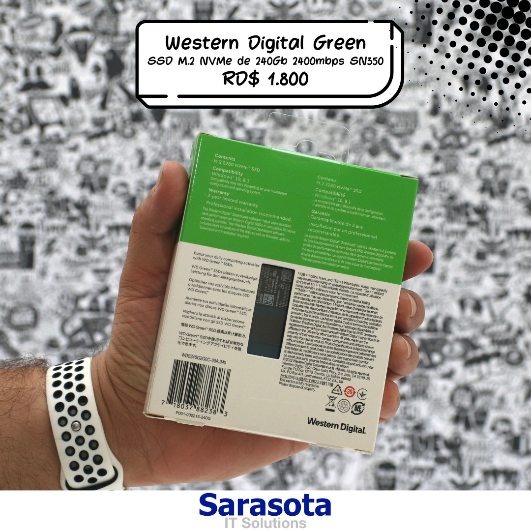 accesorios para electronica - SSD M.2 NVMe Western Digital Green de 240Gb mas Thermal Pad en 1800 1