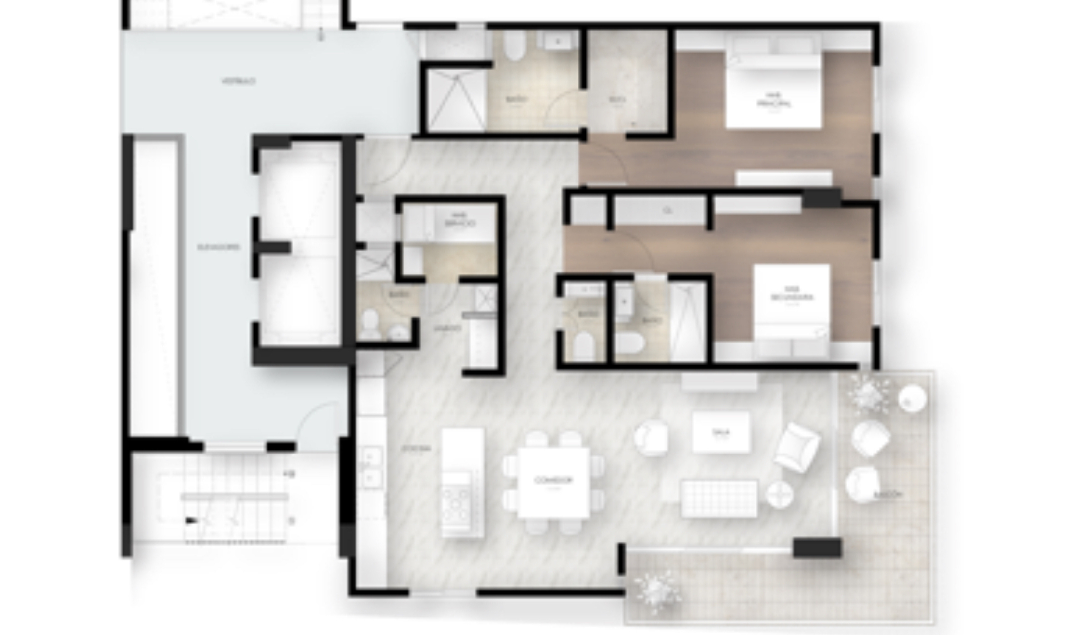 apartamentos - Apartamentos en Evaristo Morales de 2 habitaciones, Centro de Santo Domingo 1