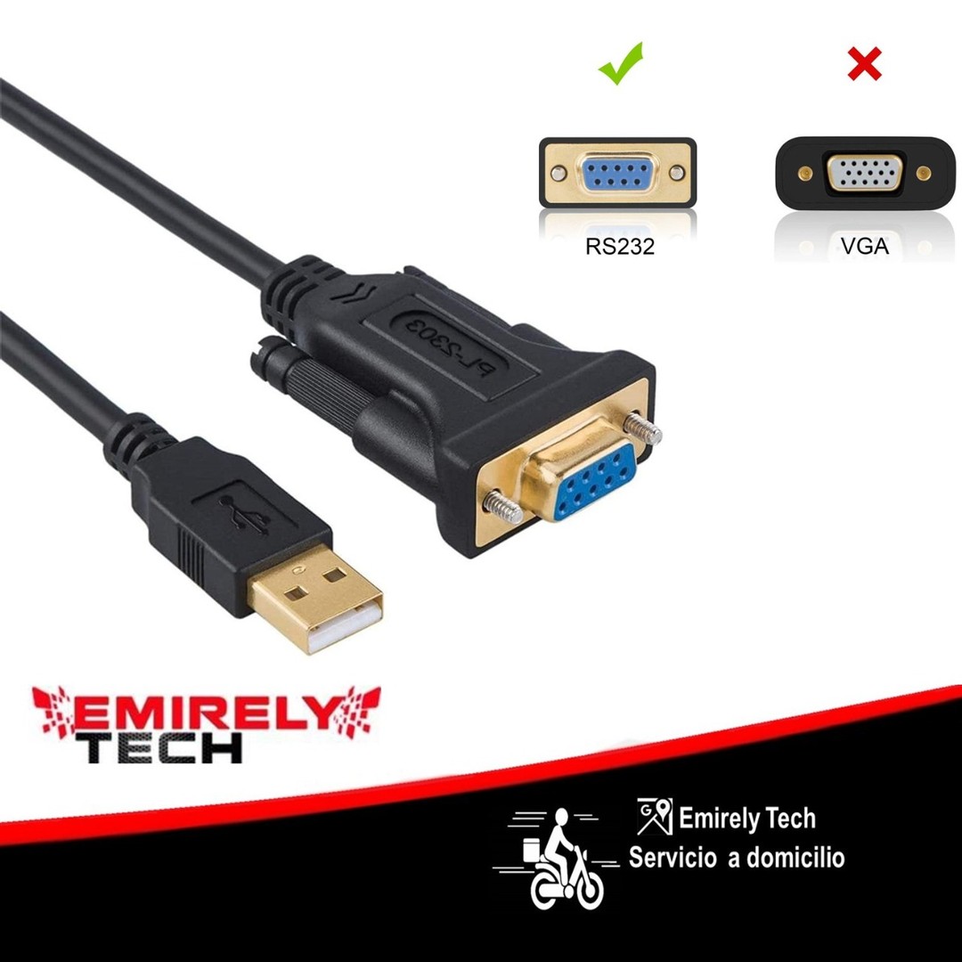 otros electronicos - Cable serial DB9 de USB 2.0 hembra a USB cable de 9 pines RS232 de 3 Metros 0