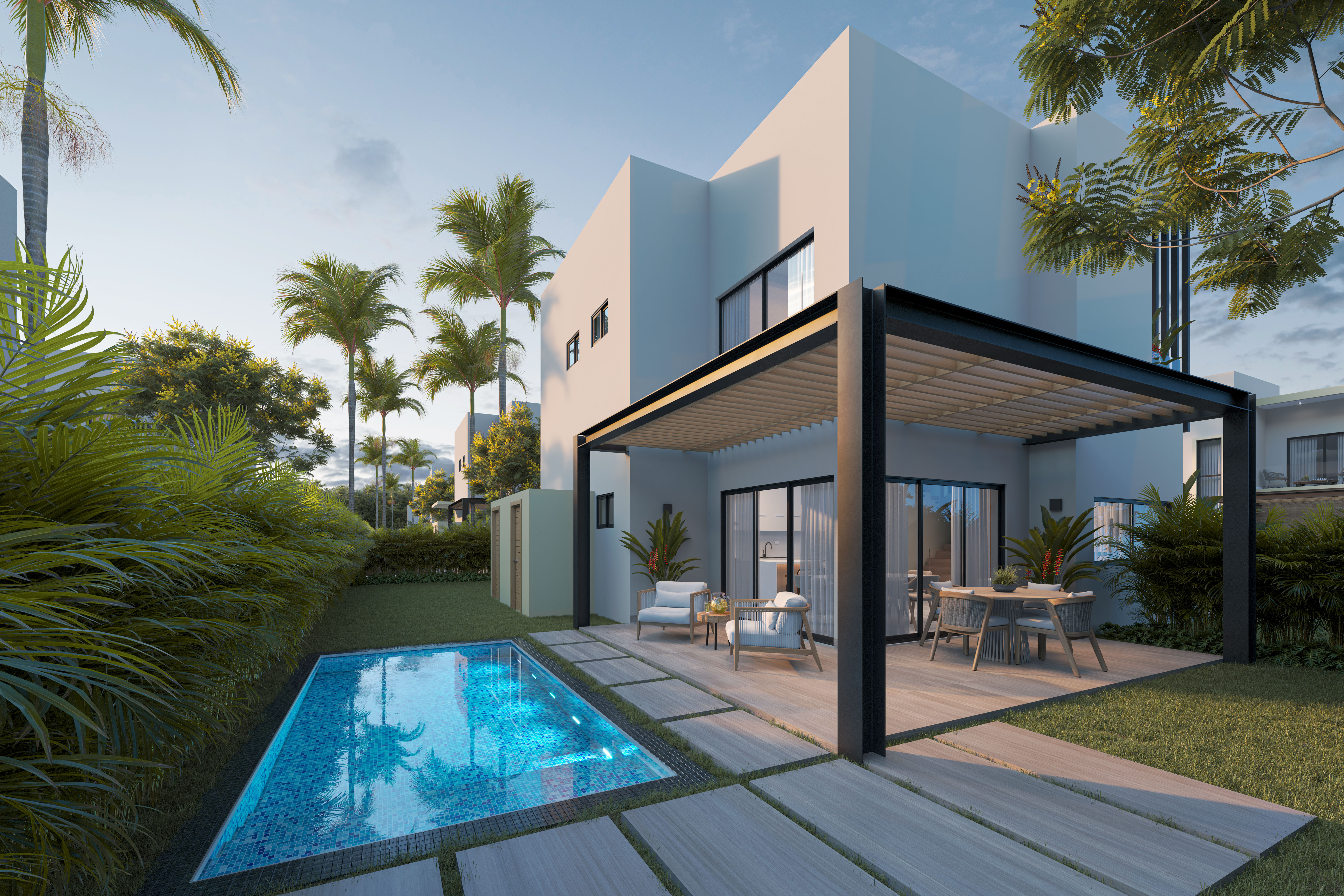 casas vacacionales y villas - Villas en Planos de 3 habitaciones en Punta Cana, Zona Downtown 3