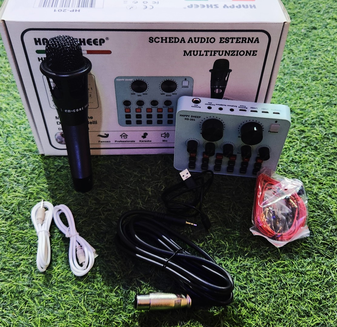 camaras y audio - Happy Sheep, set de musica con microfono y tarjeta de sonido inalámbrica.  3