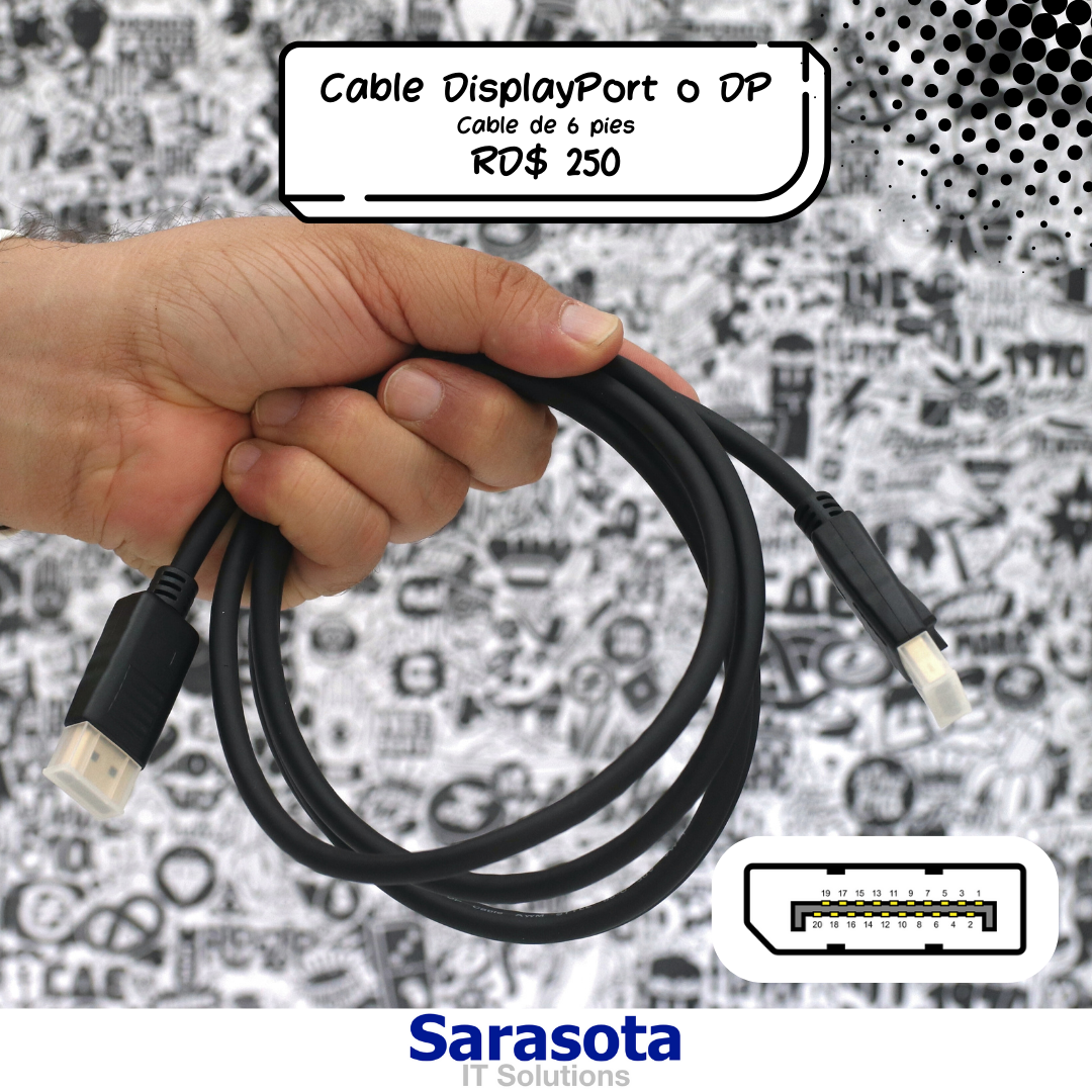 accesorios para electronica - Cable DisplayPort a DisplayPort o Cable DP