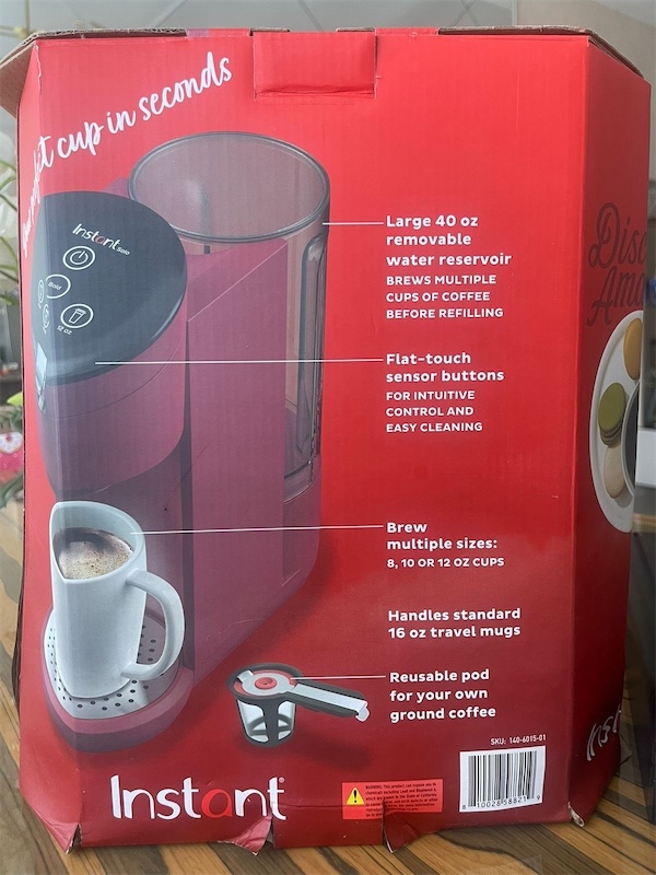electrodomesticos - Cafetera máquina de café con cápsulas Instant 

 1
