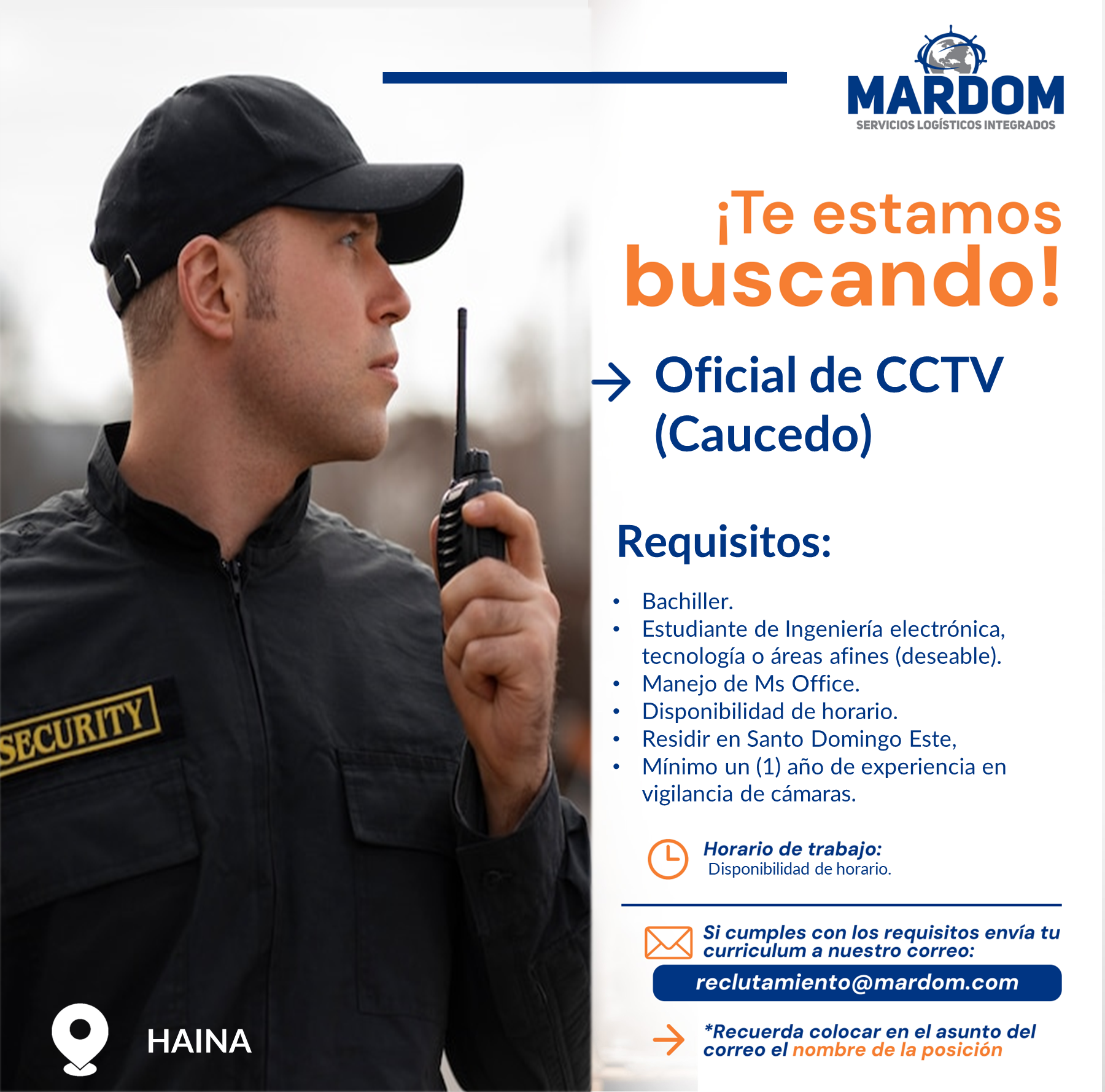 empleos disponibles - Oficial de CCTV