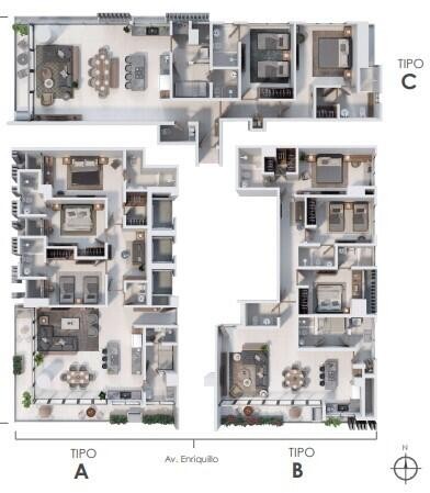 apartamentos - Exclusivo proyecto residencial, Renacimiento de tres Habitaciones 9