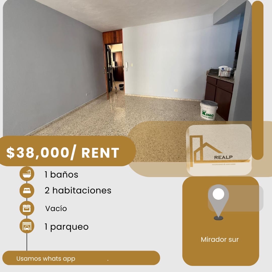 apartamentos - hermoso apartamento en una buena zona y céntrico en el mirador sur 