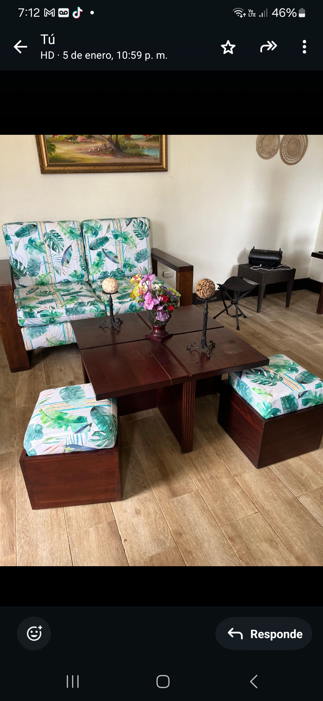 muebles y colchones - DE OPORTUNIDAD HERMOSO JUEGO DE SALA ONTERRAZA EN CAOBA 100% 7
