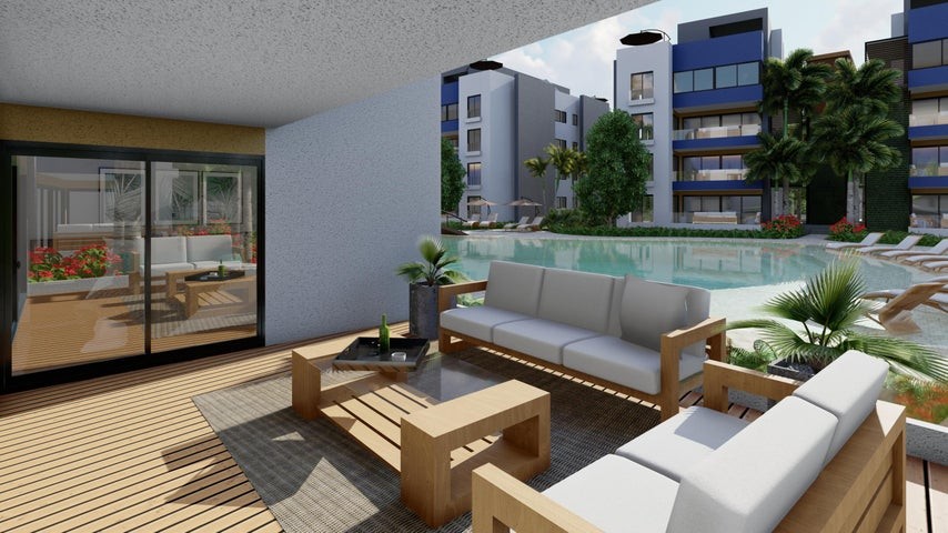 apartamentos - Proyecto en venta Punta Cana #22-89 dos dormitorios, 2 baños, piscina, jacuzzi.
 2
