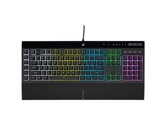 computadoras y laptops - TECLADO CORSAIR K55 RGB, GAMING, USB, 111 KEYS, ICUE, RESISTENTE A DERRAMES, ESP