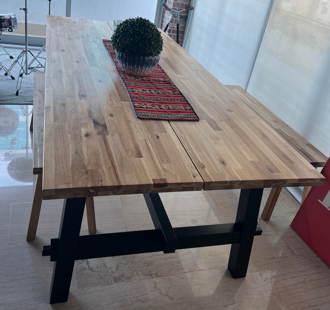 muebles y colchones - Comedor rectangular de madera (roble) para 8 o 10 personas