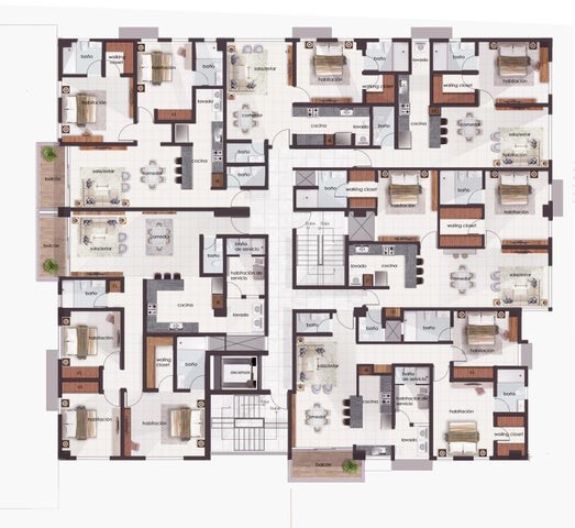 apartamentos - Proyecto en venta Santo Domingo #24-1023 dos dormitorios, planta eléctrica, asc
 5