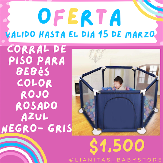 accesorios - Corral de piso para bebes color rojo - azul -rosa- negro nuevo en su caja 