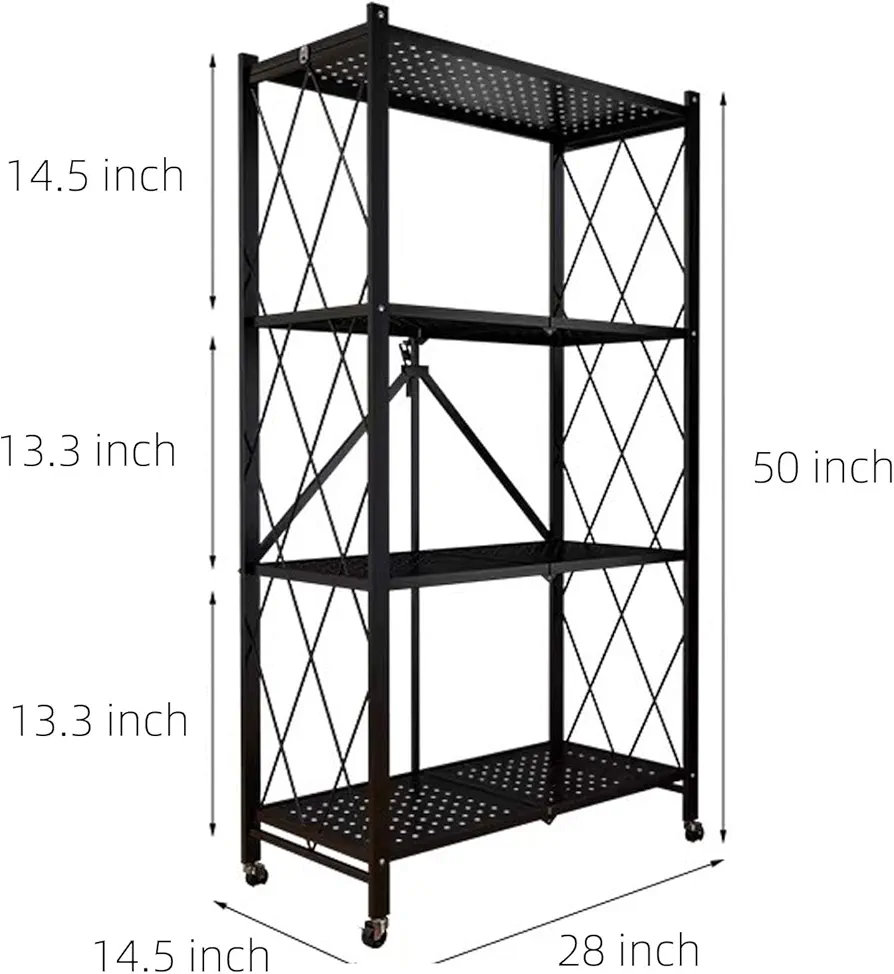 muebles y colchones - Estante plegable de metal, 5 niveles, organizador, mueble para organizar 8